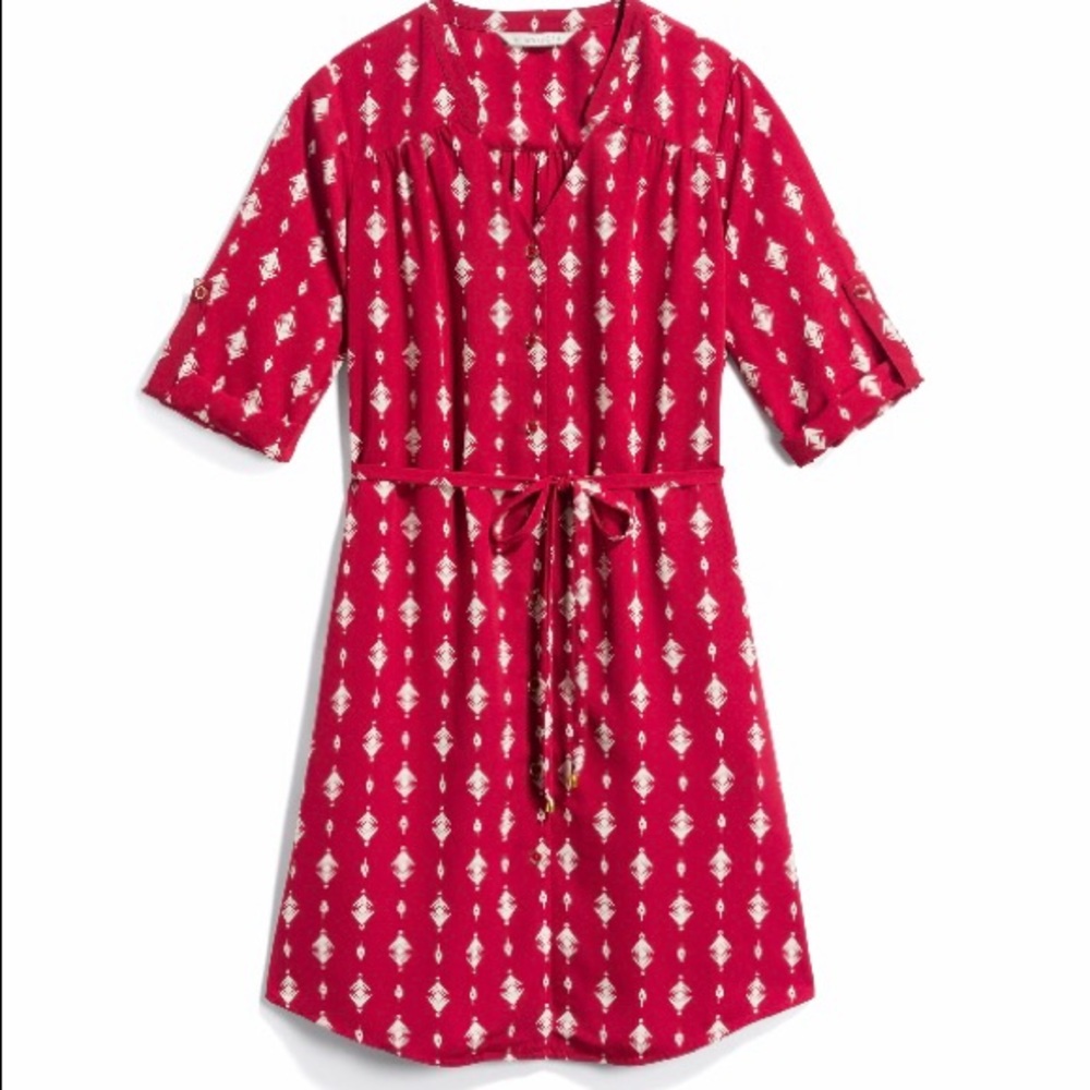 Red shirt dress